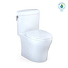 TOTO® Aquia IV® Cube Two-Piece Elongated Dual Flush 1.28 and 0.9 GPF Universal Height Toilet with CEFIONTECT®, WASHLET®+ Ready, Cotton White - MS436124CEMFGN#01