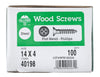 Hillman No. 14 X 4 in. L Phillips Zinc-Plated Wood Screws 100 pk