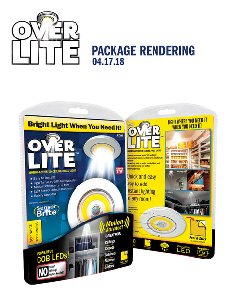 Luz LED tipo disco blanca Over Lite As Seen On TV de 300 lm, a batería - Caja abierta