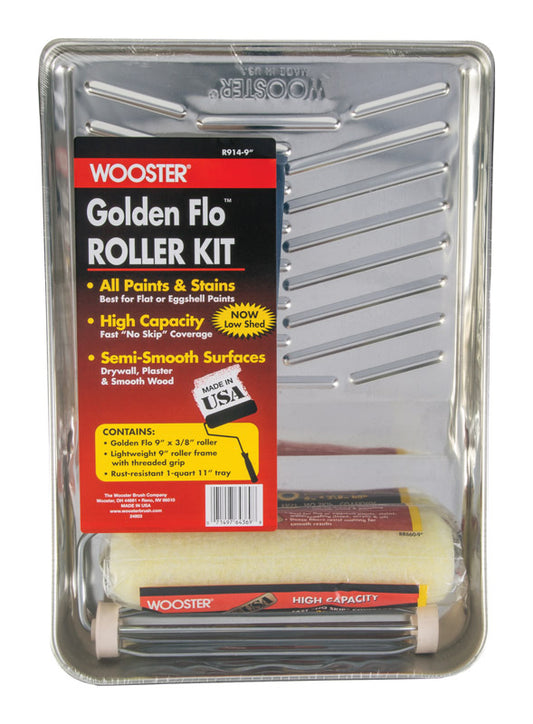 Wooster Golden Flo Cage Paint Roller Kit Threaded End