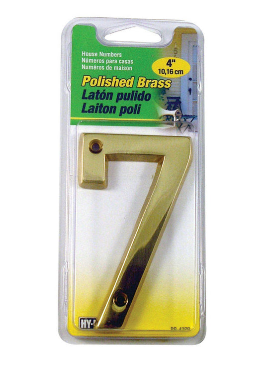 Hy-Ko 4 in. Brass Nail-On Number 7 Gold 1 pc. (Pack of 3)