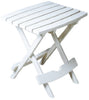 Adams Quik-Fold White Rectangular Resin Folding Side Table