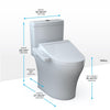 TOTO®WASHLET+®  Aquia IV Two-Piece Elongated Dual Flush 1.28 and 0.9 GPF Toilet and WASHLET C2 Bidet Seat, Cotton White - MW4463074CEMGN#01