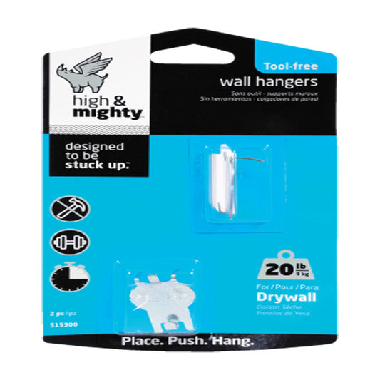 Hillman High & Mighty Silver Picture Hanger 20 lb. 2 pk (Pack of 4)