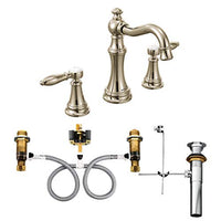 Polished nickel two-handle high arc bathroom faucet