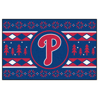 MLB - Philadelphia Phillies Blue Holiday Sweater Rug - 19in. x 30in.