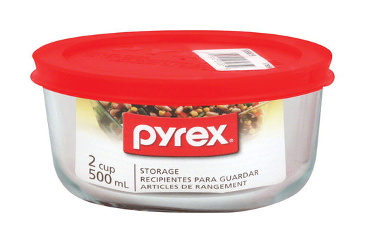 Pyrex 2 cups Food Storage Container 1 pk Clear/Red (Pack of 6)