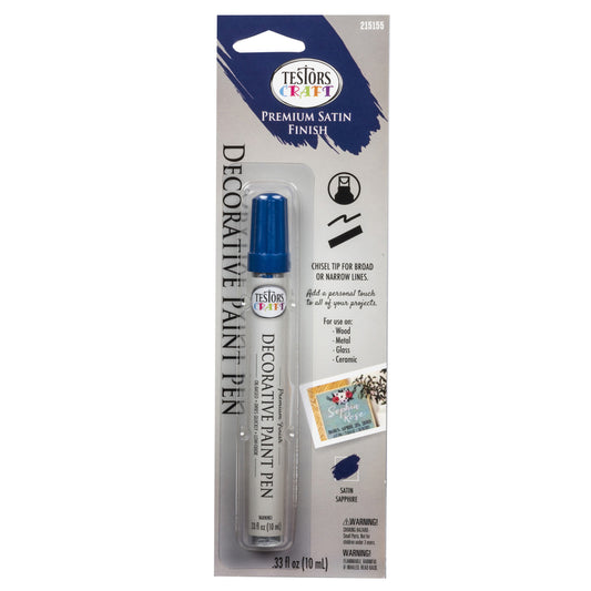 Testors Satin Sapphire Paint Pen Interior 531 g/L 0.33 oz (Pack of 6)