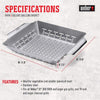 Weber Large Stainless Steel Grill Basket  13.8" x 11.8"  Ideal for Vegetables & Small Foods  Durable BBQ Accessory