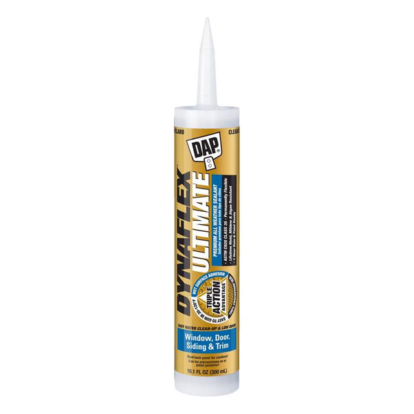 Sellador de masilla de látex premium transparente para puertas/revestimientos/ventanas DAP Dynaflex Ultimate 10.1 oz (paquete de 12)