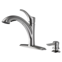 American Standard Stainless Steel 1.8 GPM Mesa Pull-Out Kitchen Faucet with Soap Dispenser