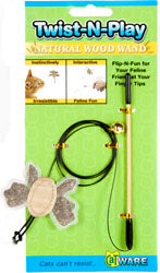 Twist-N-Play Wood Teaser Wand Cat Toy