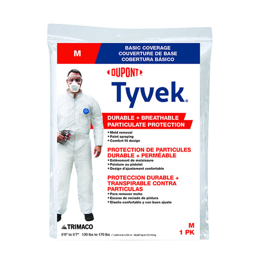 Dupont Tyvek Tyvek Coveralls White M 1 pk