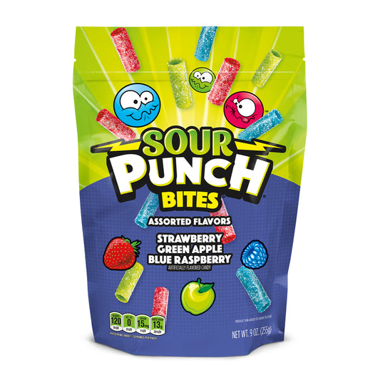 Sour Punch Bites Assorted Candy 9 oz (Pack of 6)