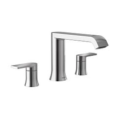 Chrome two-handle low arc roman tub faucet