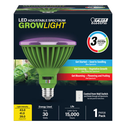 Feit PAR 38 E26 (Medium) LED Grow Light Clear 1 pk