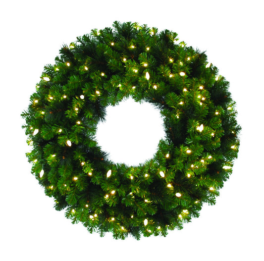 Celebrations 36 in. D LED Prelit Clear/Warm White Mixed Pine Christmas Wreath (Pack of 2).