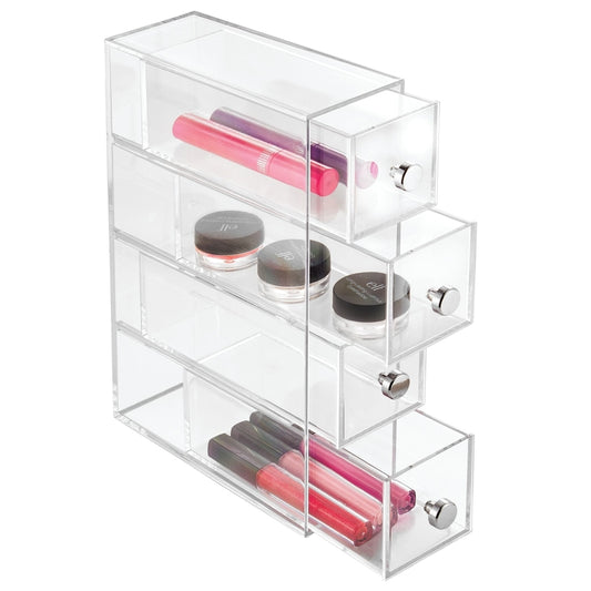 iDesign 4 drawer Clear Drawer 10 in. H X 2.75 in. W Stackable