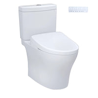 TOTO® WASHLET®+ Aquia® IV Two-Piece Elongated Dual Flush 1.28 and 0.9 GPF Toilet with S7 Contemporary Bidet Seat, Cotton White - MW4464726CEMFGN#01