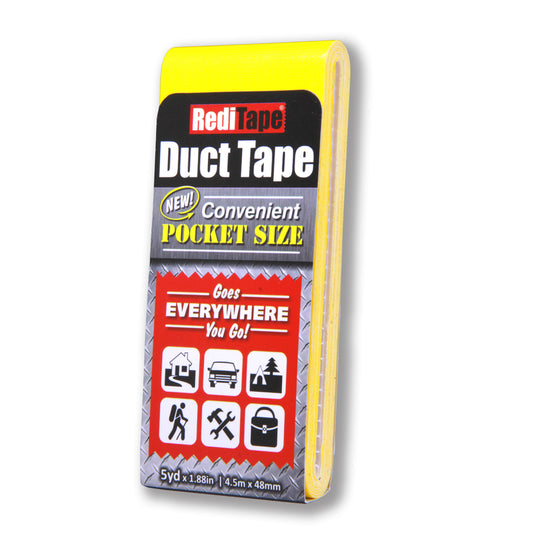 RediTape 1.88 in. W x 5 yd. L Yellow Solid Pocket-Size Duct Tape (Pack of 10)