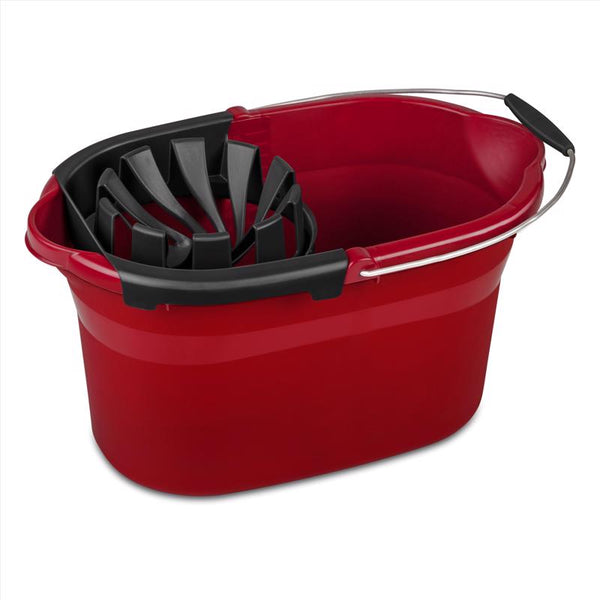 Cubo para trapeador Sterilite de 17.5 qt, rojo (paquete de 4)