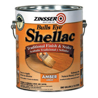Zinsser Bulls Eye Gloss Amber Shellac-Based Shellac Finish and Sealer 1 gal (Pack of 2)