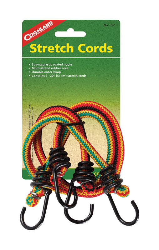 Coghlan's Multicolored Bungee Stretch Cord 20 in. L X 0.315 in. 99 lb 2 pk