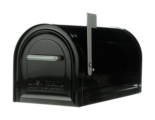 Gibraltar Mailboxes Reliant Contemporary Galvanized Steel Post Mount Black Mailbox