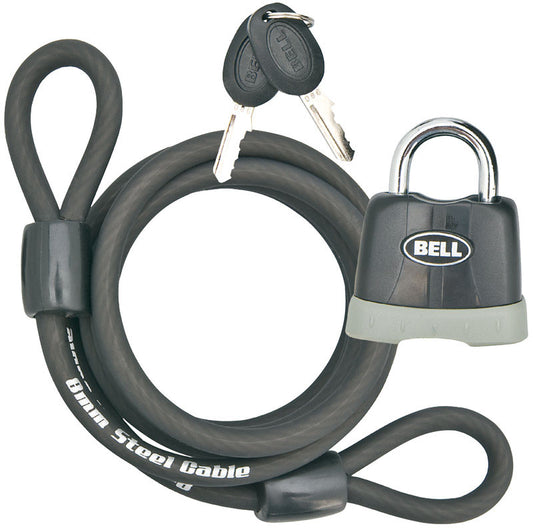 Bell Sports Armory Steel Padlock with Cable Black
