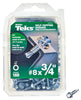 Teks No. 8  x 3/4 in. L Hex Washer Head Zinc-Plated Steel Sheet Metal Screws 180 pk