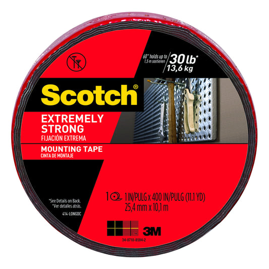 Scotch Double Sided 1 in. W X 400 in. L Mounting Tape Black