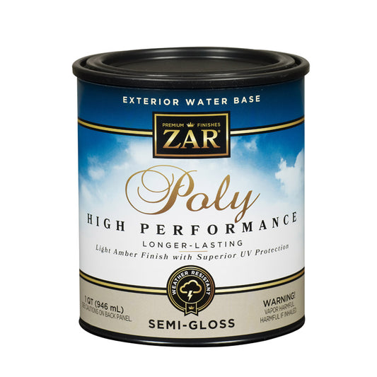 ZAR Semi-Gloss Clear Water Based Polyurethane 1 qt. (Pack of 4)