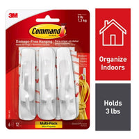 3M Command Medium Plastic Hook 3-7/8 In. L 6 Pk