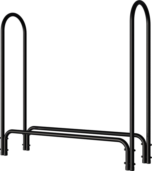 Estante de acero negro para leña Panacea con cubierta resistente a la intemperie, para uso interior y exterior, 4 ft
