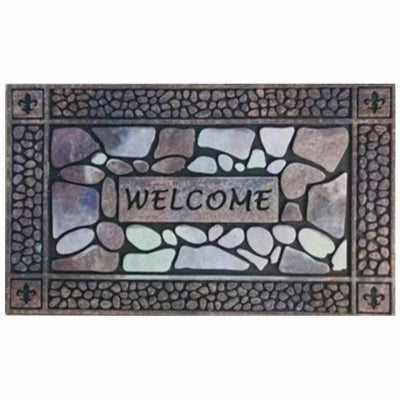 Sports Licensing Solutions Pebble Welcome Multicolored Rubber Nonslip Floor Mat 30 in. L x 18 in. W