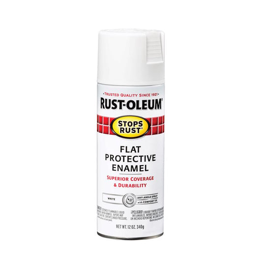 Rust-Oleum Stops Rust Flat White Spray Paint 12 oz (Pack of 6)