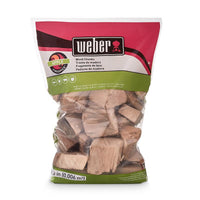 Weber Apple Wood Chunks for Grilling and Smoking 350 Cu In All Natural Sweet Smoke Flavor 