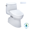 TOTO® WASHLET®+ Carlyle® II One-Piece Elongated 1.28 GPF Toilet and WASHLET®+ S7 Contemporary Bidet Seat, Cotton White - MW6144726CEFG#01