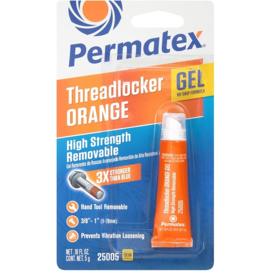 Permatex High Strength Removable Threadlocker Gel 0.18 oz (Pack of 6)