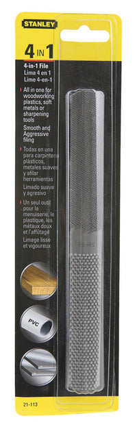 Stanley 8 in. L Steel Double Cut 4-in-1 Hand Rasp and File 1 pc