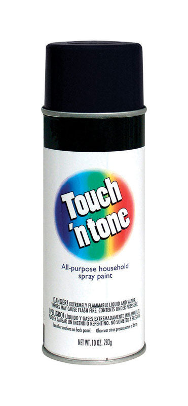 Rust-Oleum Touch n Tone Gloss Black Spray Paint 10 oz. (Pack of 6)