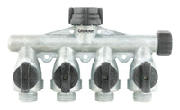 Gilmour Metal Threaded Male 4-Way Shut-off Valve - Open Box