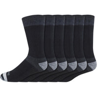 Dickies Men's Dri-Tech 6-12 Cushion Crew Socks Black (Pack of 2)