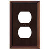 Amerelle Metro Aged Bronze 1 gang Die-Cast Metal Duplex Wall Plate 1 pk