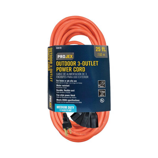 Projex Indoor or Outdoor 25 ft. L Orange Extension Cord 14/3 SJTW