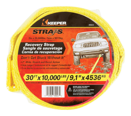 Keeper 2 in. W X 30 ft. L Yellow Vehicle Recovery Strap 10000 lb 1 pk