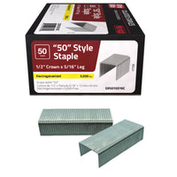 Grip-Rite 50-Style 1/2 in. W x 5/16 in. L Tacker Staples 5000 pk