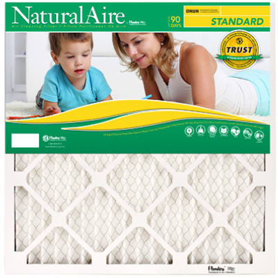 AAF Flanders NaturalAire 12 in. W x 24 in. H x 1 in. D Polyester Synthetic 8 MERV Pleated Air Filter (Pack of 12)