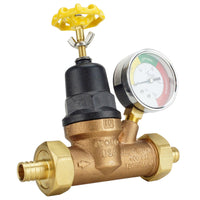 Apollo Bronze 25 to 75 PSI Lead-Free 2-Union PEX Water Pressure Regulator with Gauge 3/4 in.