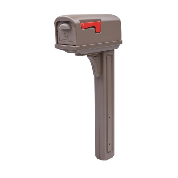 Gibraltar Mailboxes Classic Standard Plastic Mocha Post Mount Mailbox with Post Gibraltar Mailboxes Classic Standard Plastic Mocha Post Mount Mailbox with Post